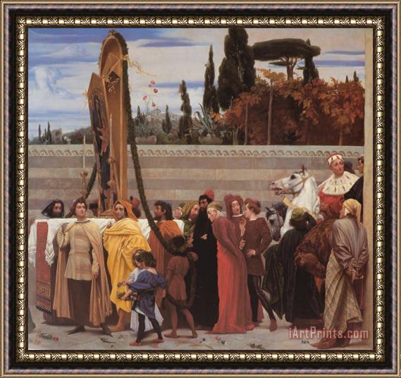 Lord Frederick Leighton Cimabue's Celebrated Madonna [detail Right] Framed Painting